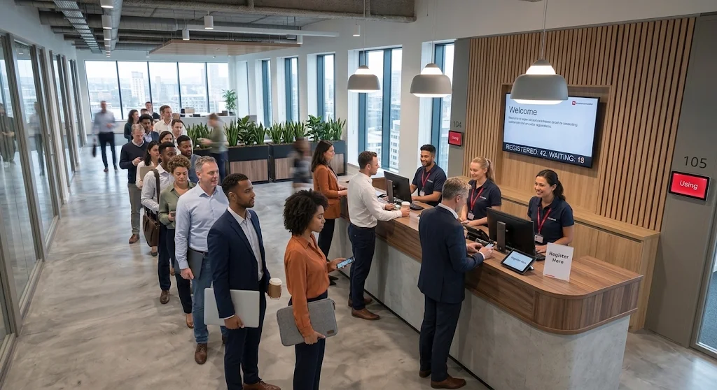 Why visitor arrival breaks down at scale, and what has to be automated before the lobby feels calm.