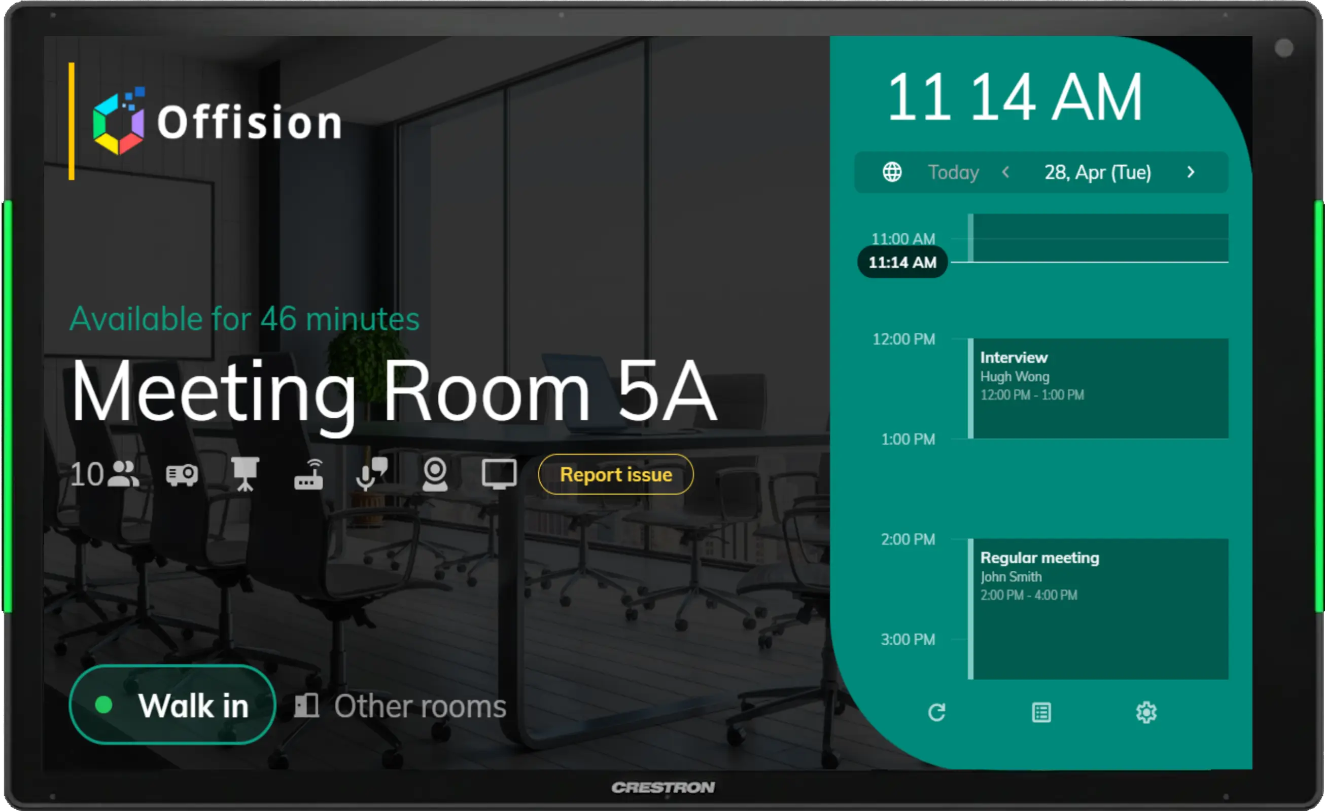 Room booking panel