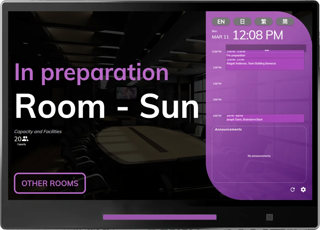 Indicates service for the room is scheduled, such as cleaning.