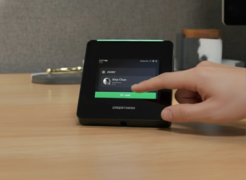 Crestron Desk touch TSS-470E in use