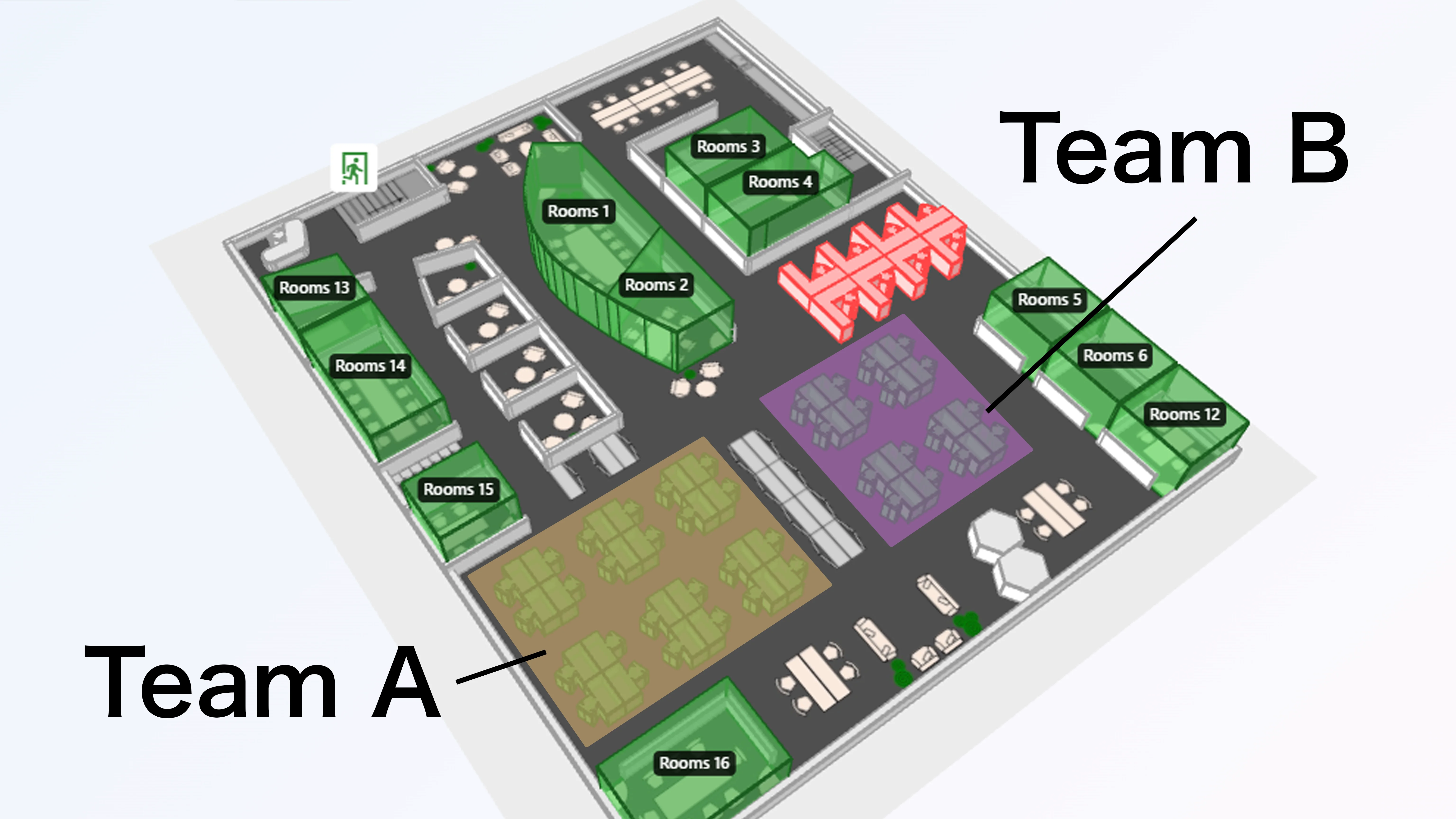 近くに座るチームメイトを見つけます