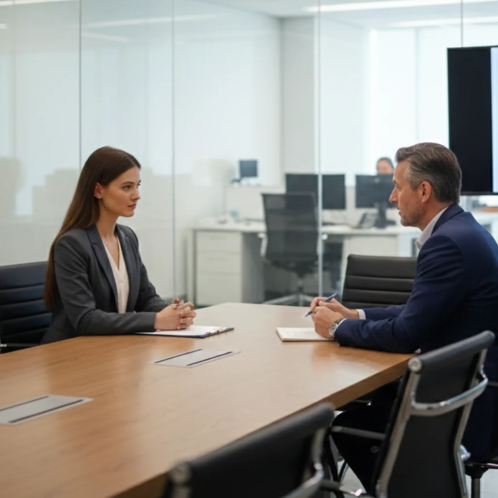 A guest waiting in a reception seating area while staff take details at the desk