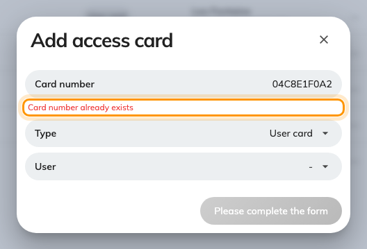Checked as you type, against every card in the account.