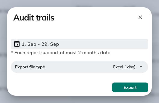 Export the audit trail