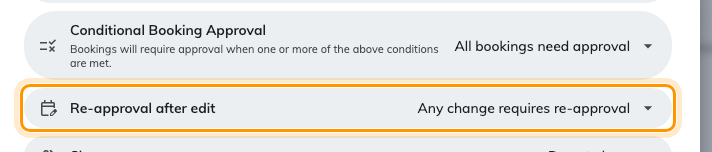 What happens when an approved booking is edited.