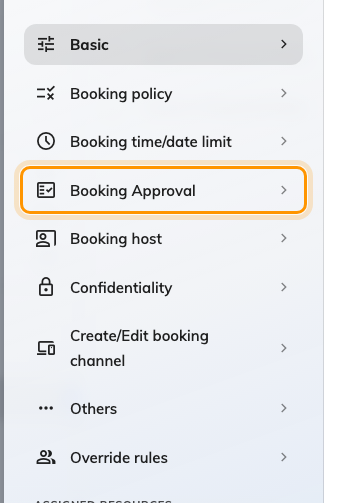 Booking Approval, the fourth page of the policy.