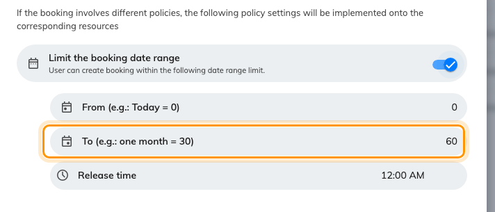 A two-month window: From 0, To 60.