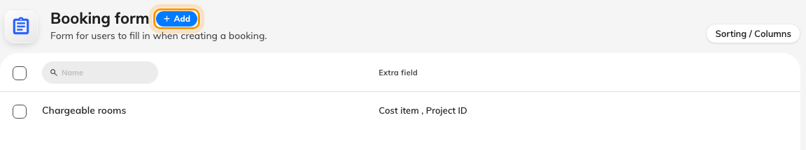 The booking forms you already have, with Add beside the title.