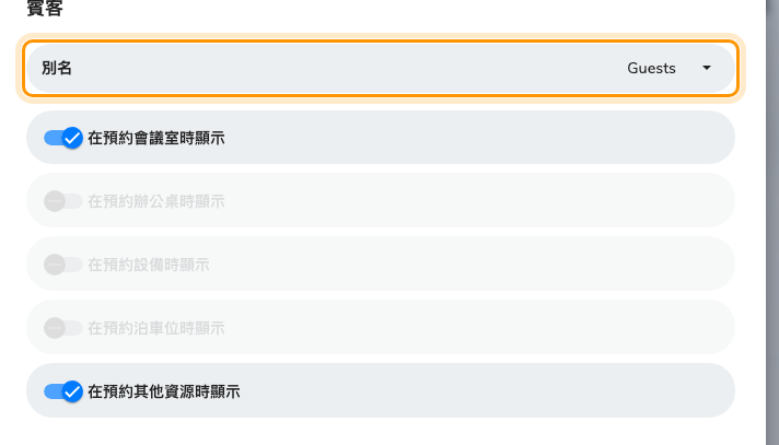 改了名字的參與者欄位。