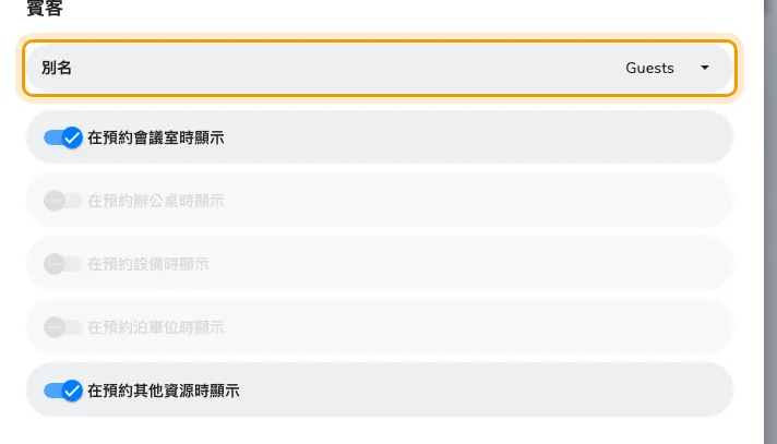 改了名字的參與者欄位。