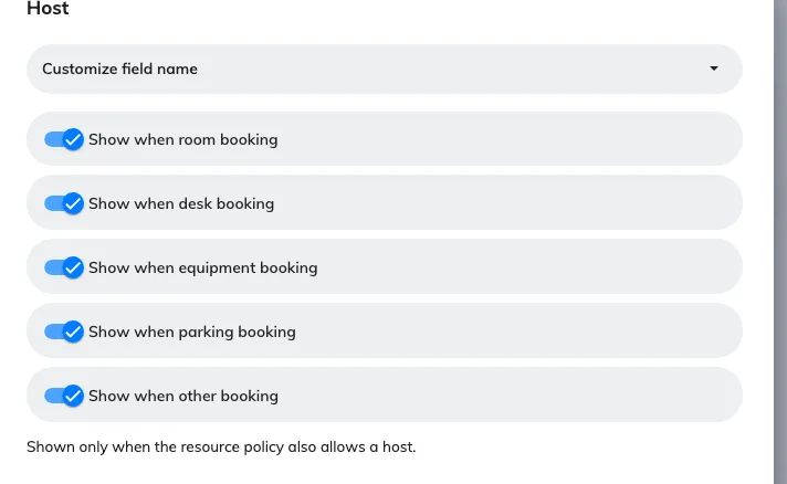 The Host field: the same five switches, plus its own name. The resource policy still has to allow a host.