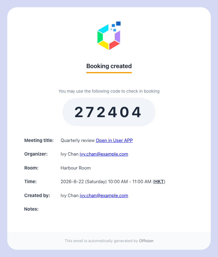 Your own confirmation. The same six digits your attendees were sent.