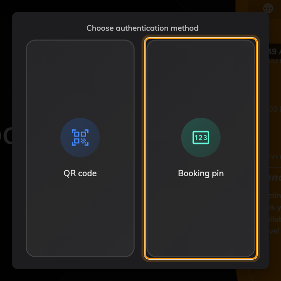 With several methods enabled, the panel asks which one first.