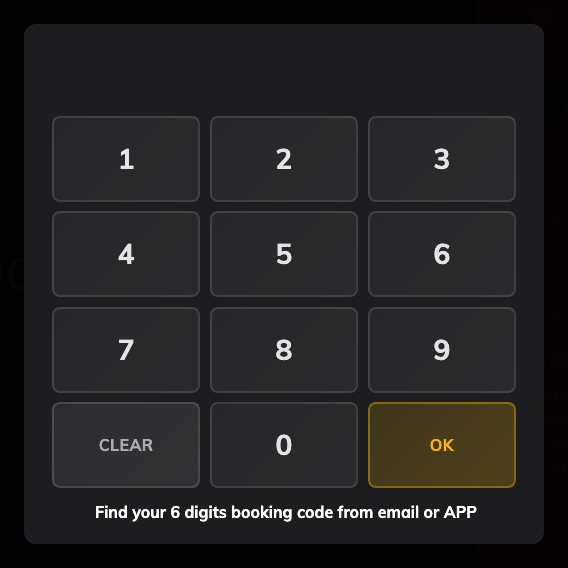 The number pad, with the expected digit count in the footer.