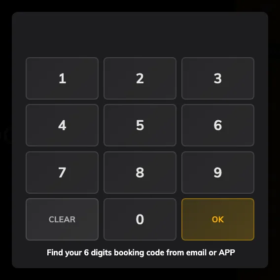 The number pad, with the expected digit count in the footer.