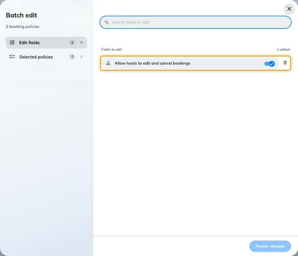 Change selected fields across policies