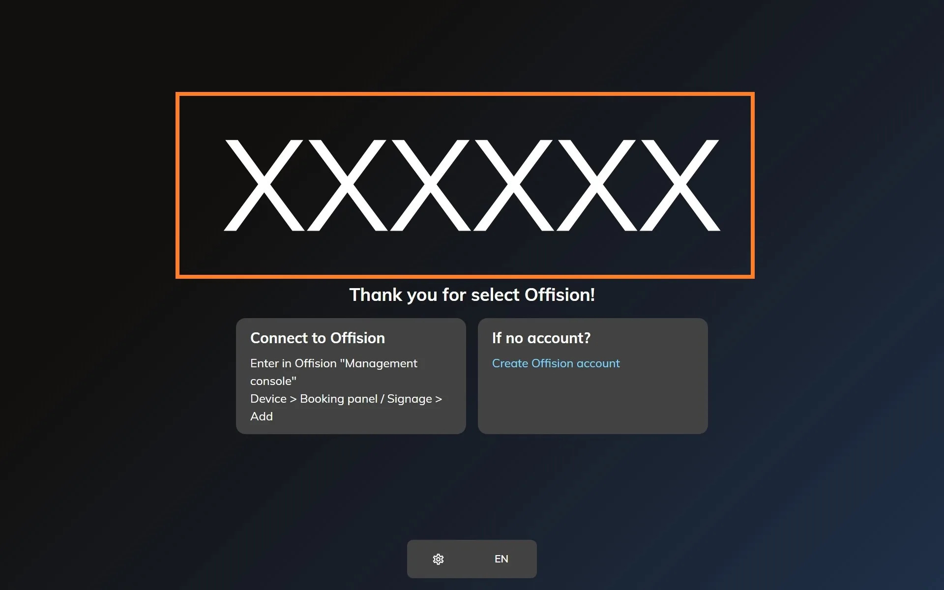 The player waiting to be claimed. The six characters are what the console asks for.