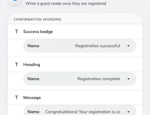 Three optional lines. Blank keeps the built-in wording.