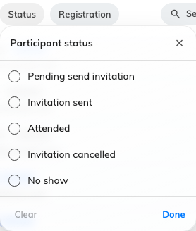 The five states the file can be narrowed to.