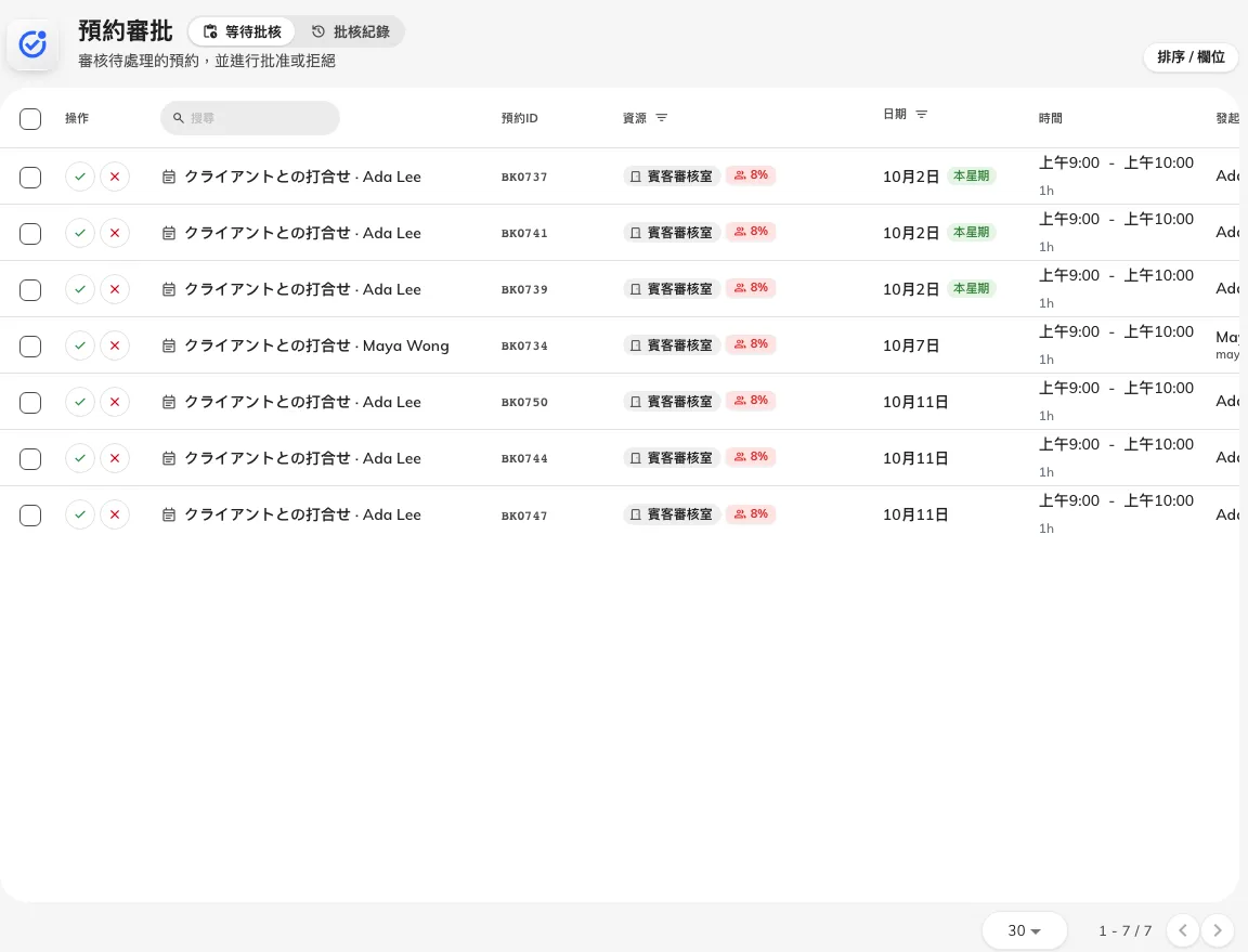 賓客自行預約，職員仍掌握審批