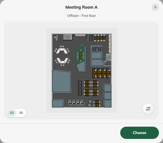 The floor plan locates the room being considered.