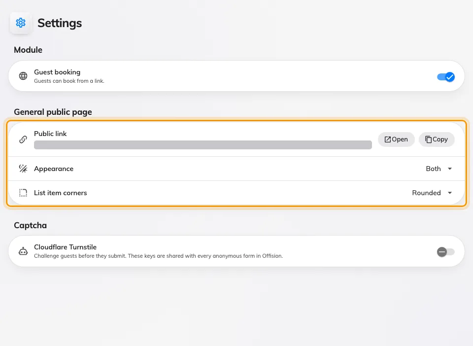 Give the general public page its own look