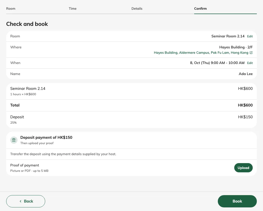 Give guests a clear cost before they submit