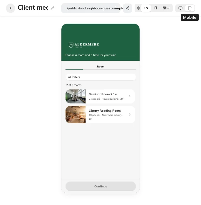 The phone preview shows how the page fits a narrow display.