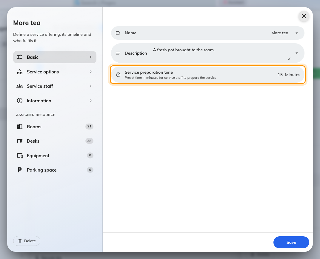 One box instead of a timeline: how long the request is given, counted from now.