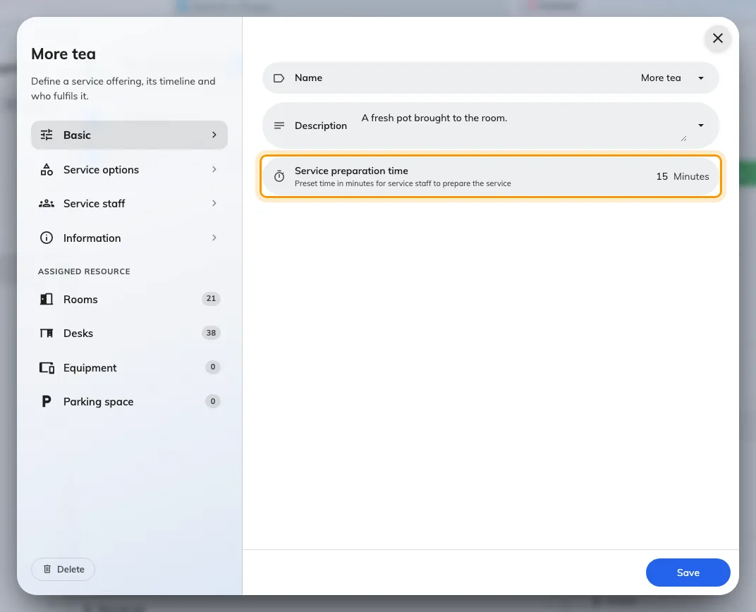 One box instead of a timeline: how long the request is given, counted from now.