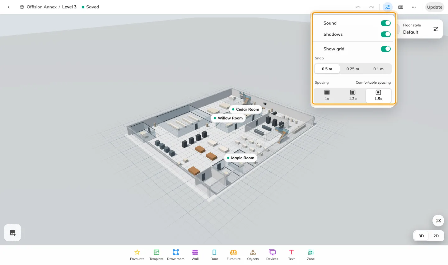 Make the floor recognisable and easy to read