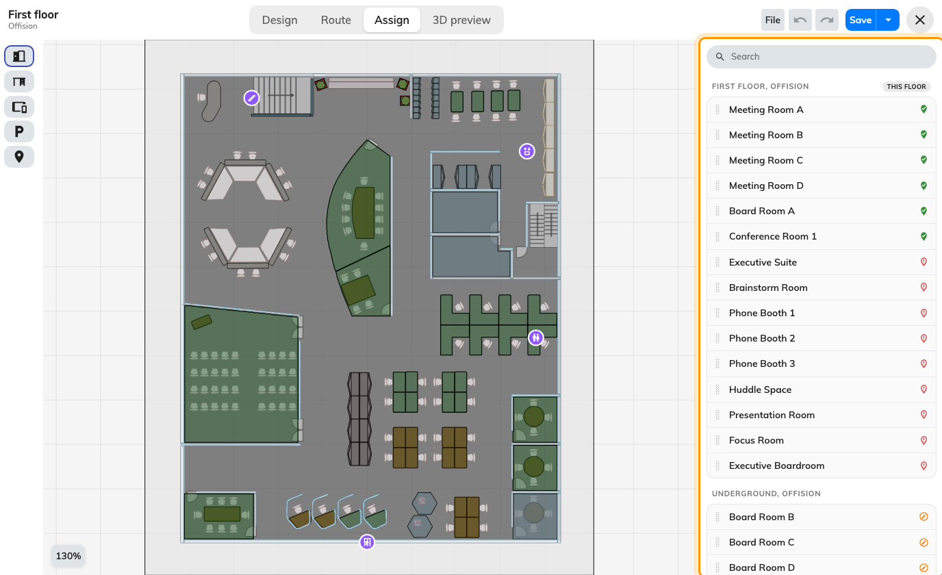 Your resources on the right, the floor you drew on the left.