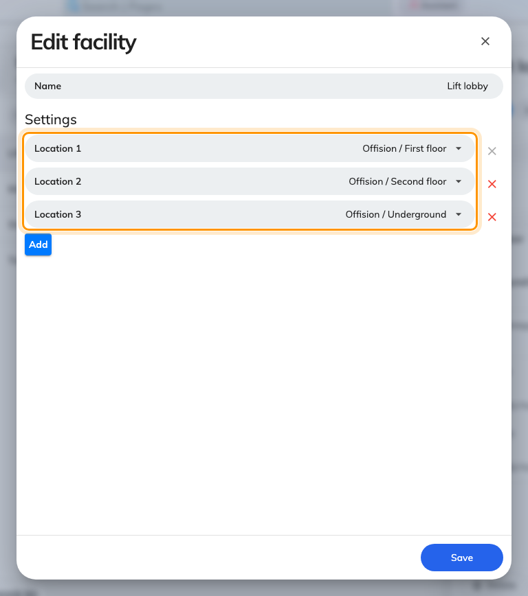 One facility, a position per floor.