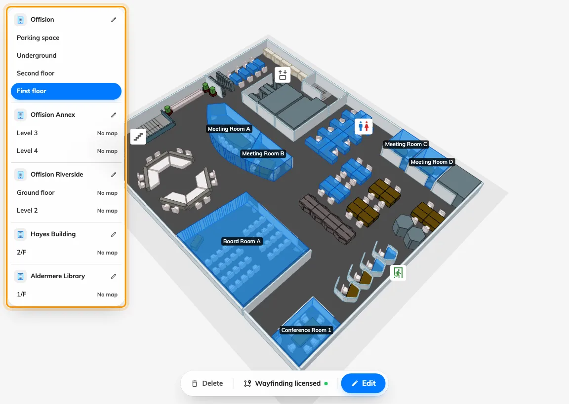 Select a floor to preview its Classic map.