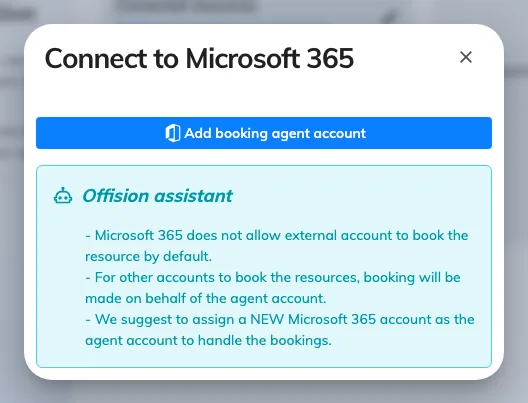 The Booking agent account — the account a connection books on behalf of, for everyone outside its own directory.