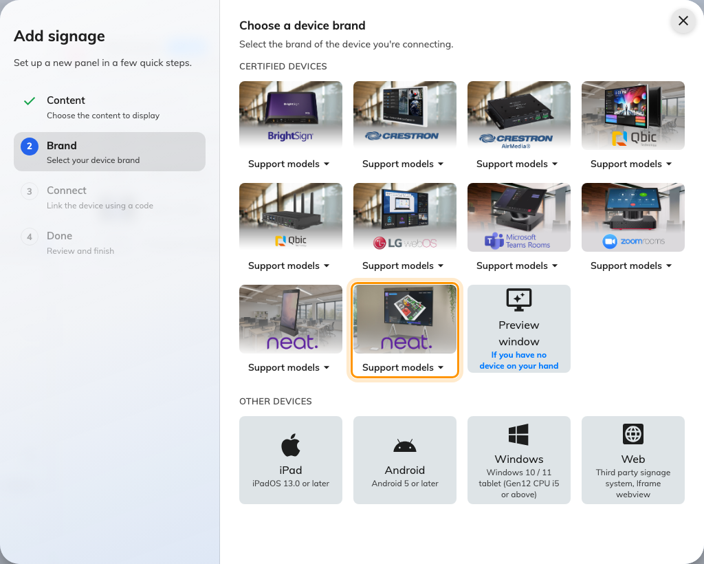 Neat Board, tenth in the certified devices grid.