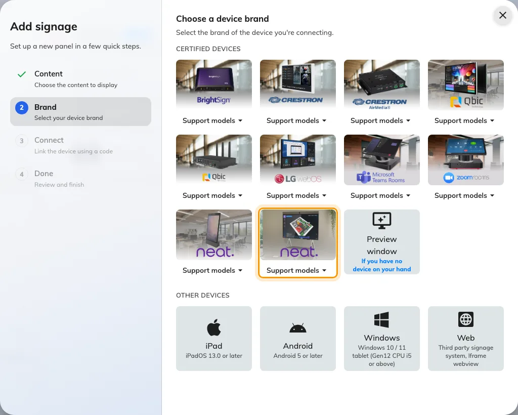 Neat Board, tenth in the certified devices grid.