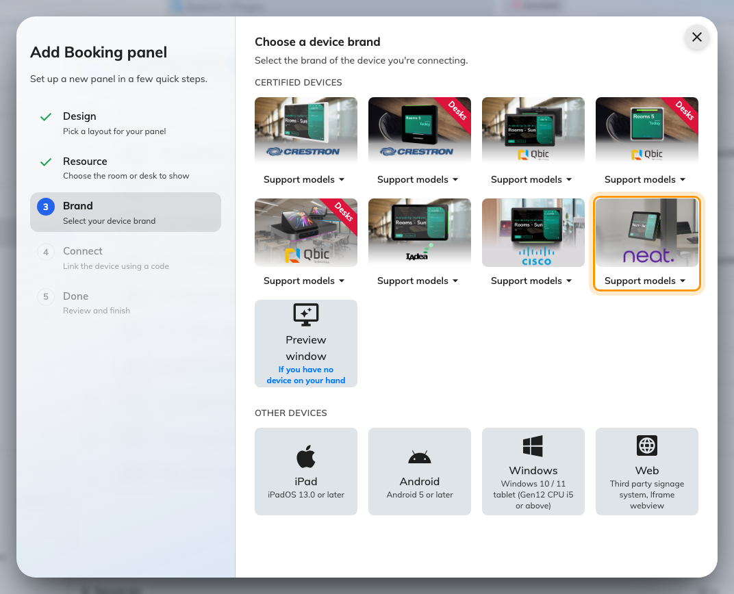 Neat Pad, eighth in the certified devices grid.