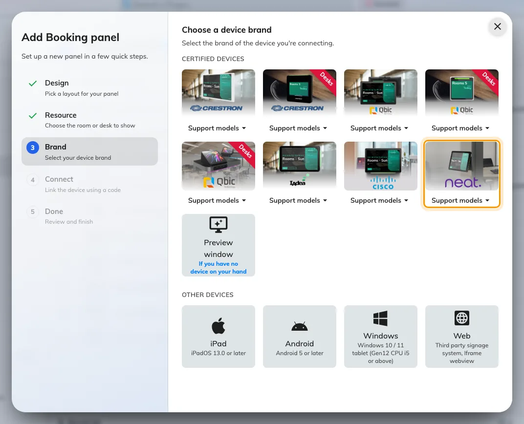 Neat Pad, eighth in the certified devices grid.