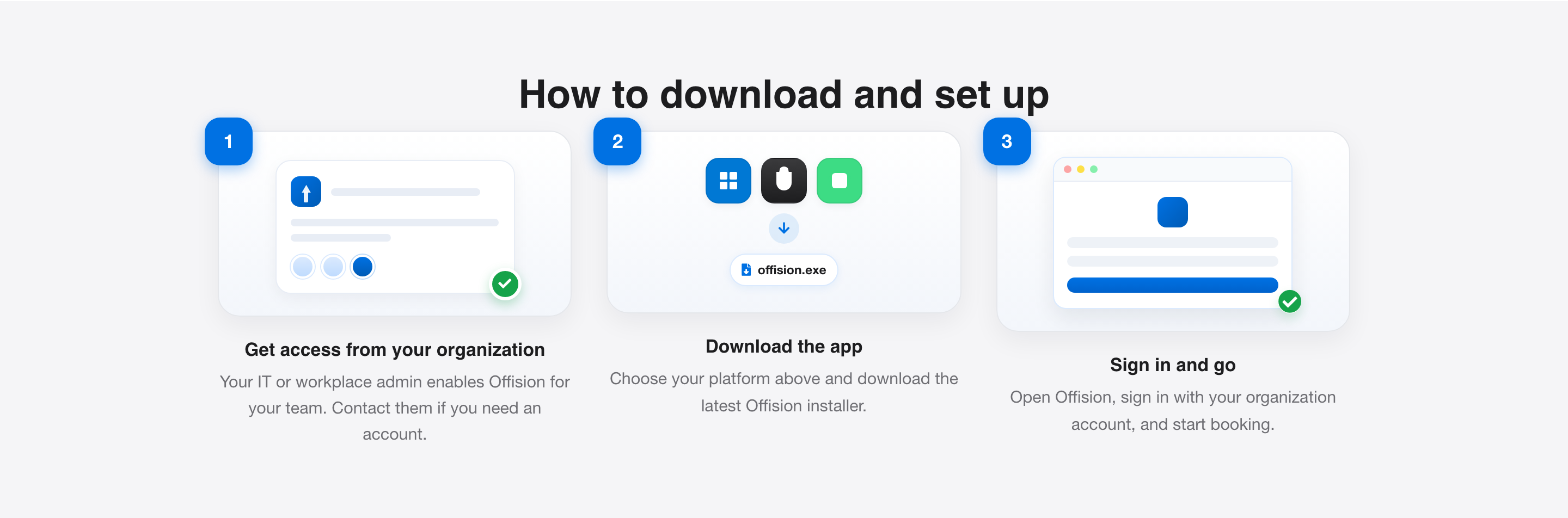 Get access, download, sign in. The account has to exist before the app is any use.