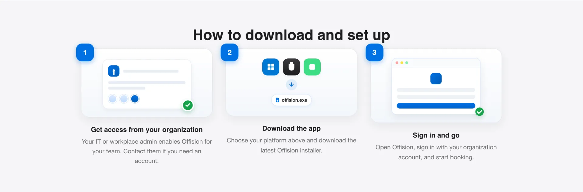 Get access, download, sign in. The account has to exist before the app is any use.