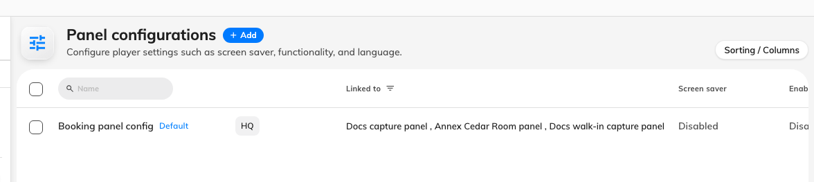 One configuration, with Linked to naming every panel that follows it.