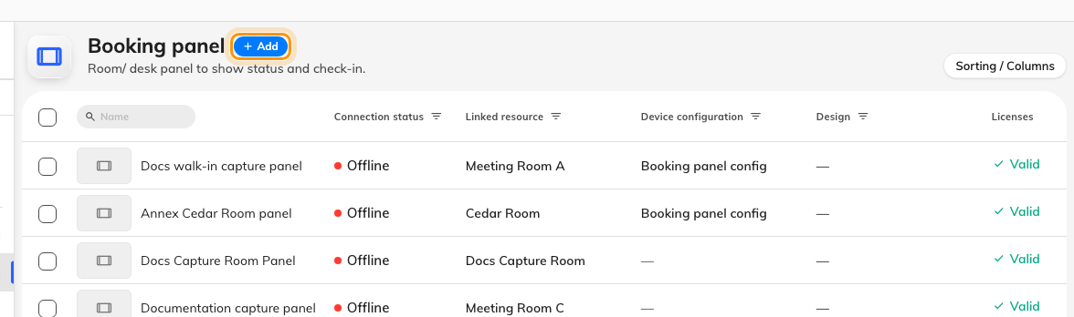 Every panel already paired, and the button that adds the next one.