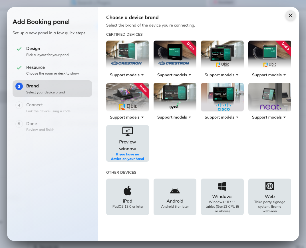 Certified hardware, the general options underneath, and Preview window for trying this without any.