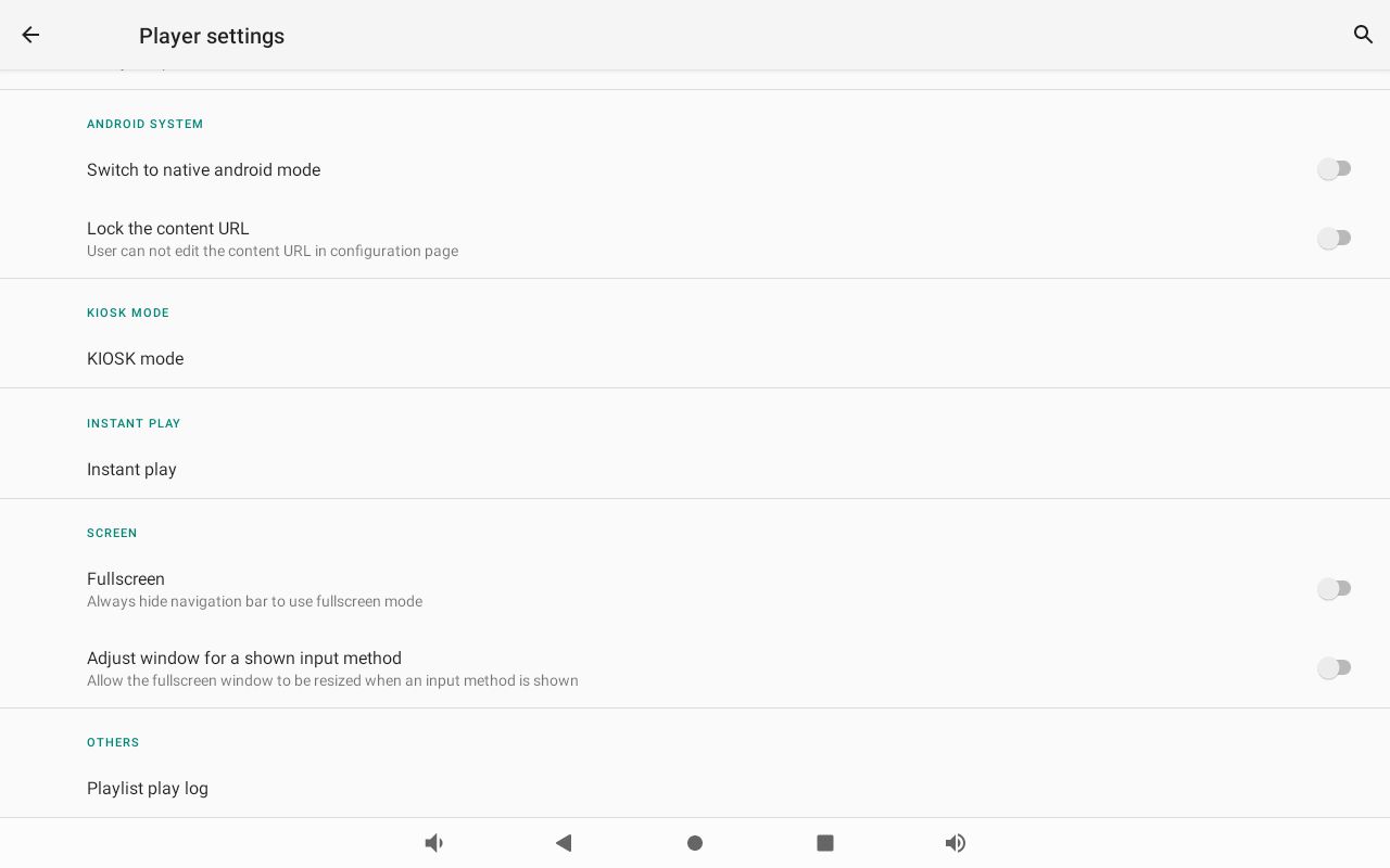 Fullscreen, in the SCREEN section of Player settings.