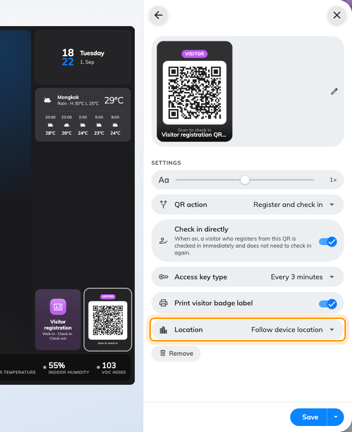 A visitor QR that rotates