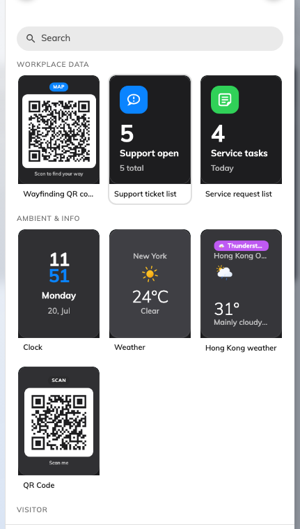 The picker, opened from an action tile. Picking assigns immediately.