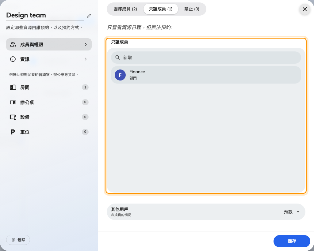 只讀成員:可以看、而且只能看的群組。