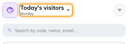 The date at the top is the day being searched.