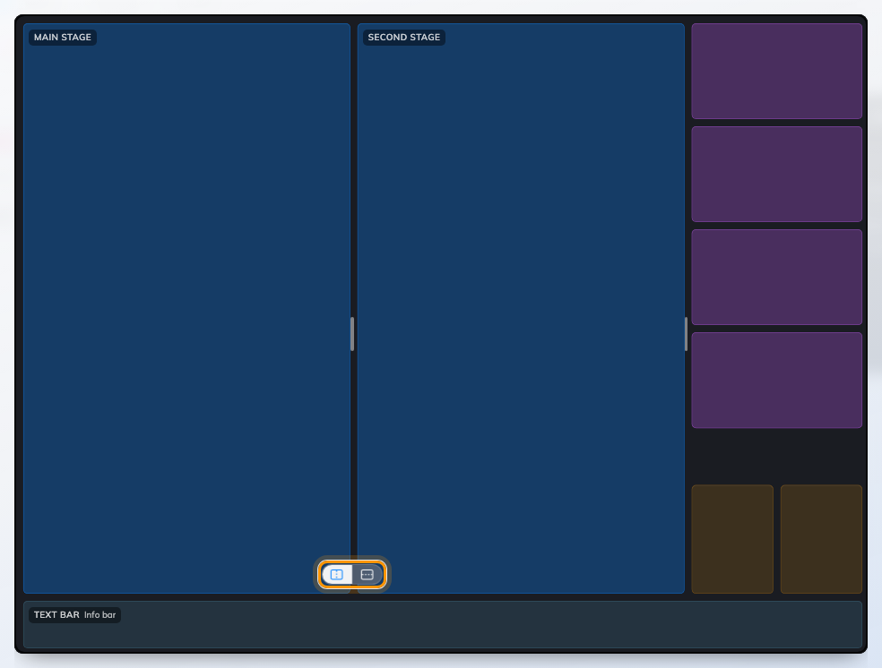 Grid layouts, and a stage cut in two